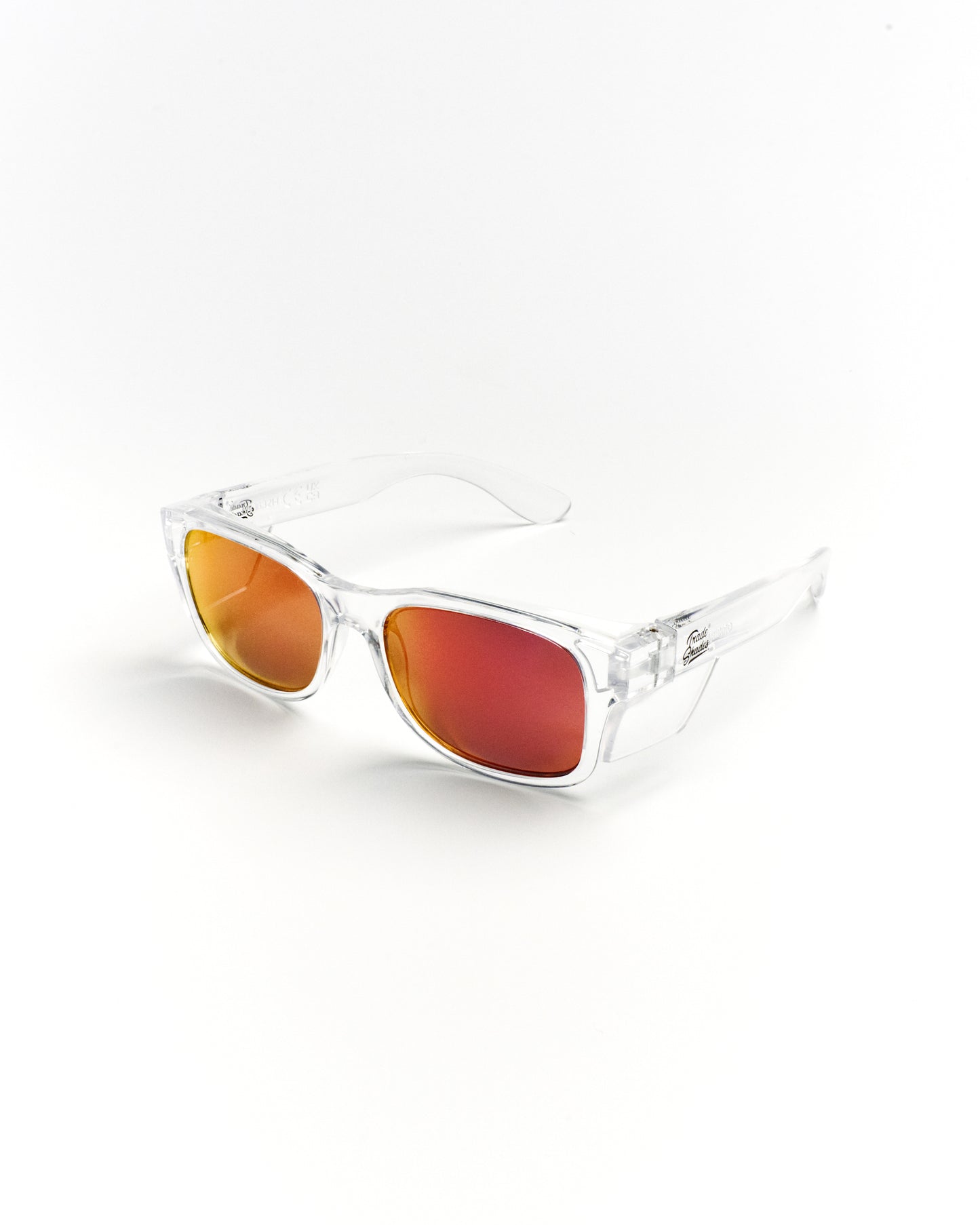 PRE-ORDER Clear Frame - Fire Red Polarised Lens