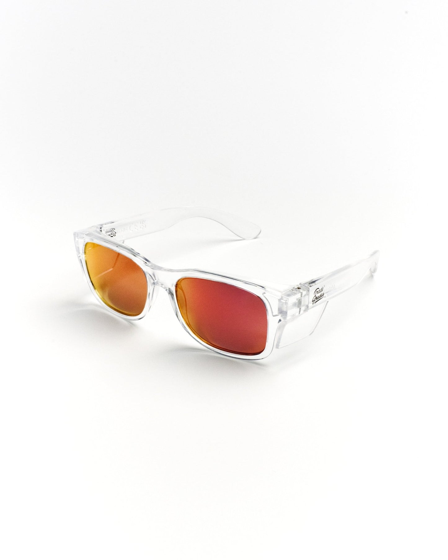 Clear Frame - Fire Red Polarised Lens - Trade Shades