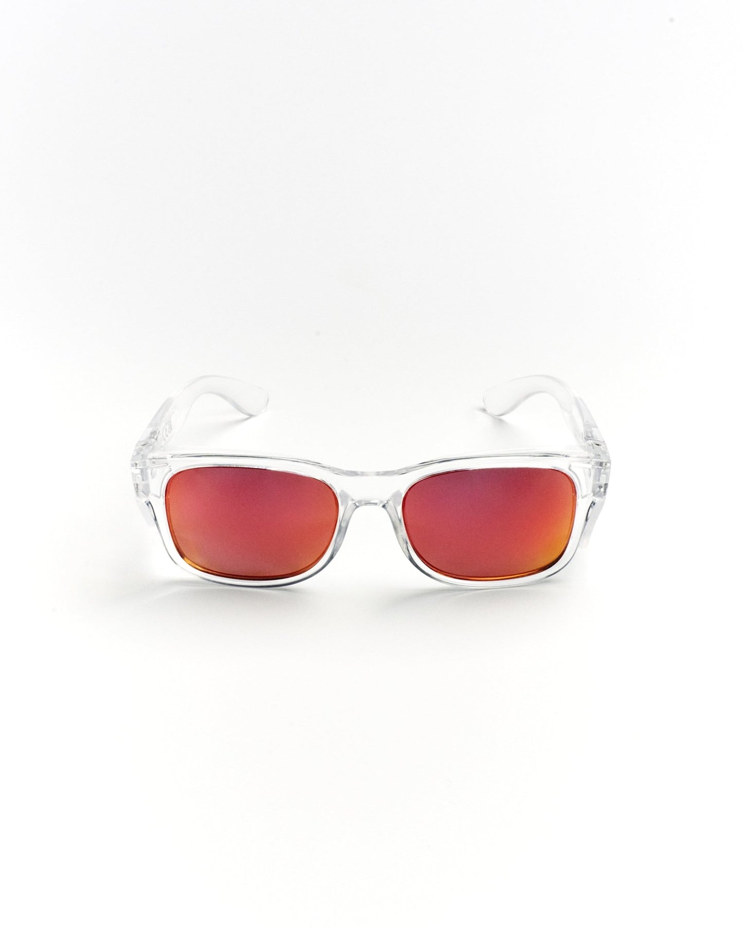 Clear Frame - Fire Red Polarised Lens - Trade Shades
