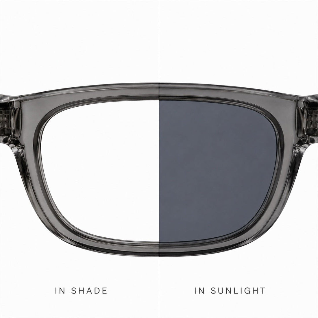 Close-up of Trade Shades safety glasses frame, EN ISO 16321-1 certified