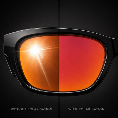 Blackout Frame - Fire Red Polarised Lens - Trade Shades