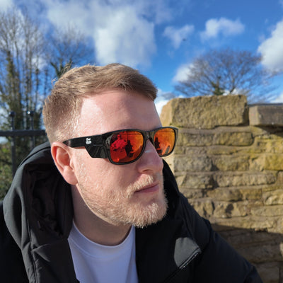 Blackout Frame - Fire Red Polarised Lens - Trade Shades
