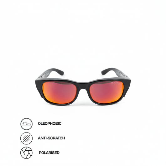 Blackout Frame - Fire Red Polarised Lens - Trade Shades
