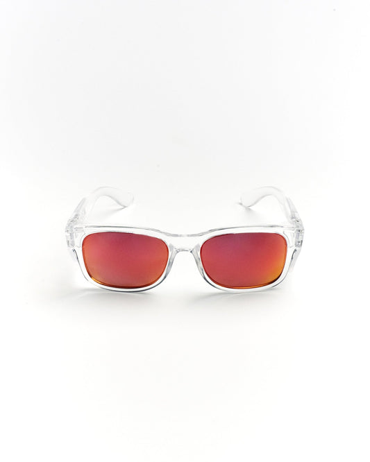 Clear Frame - Fire Red Polarised Lens - Trade Shades