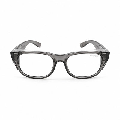 Trade Shades gun grey photochromic safety glasses — side profile